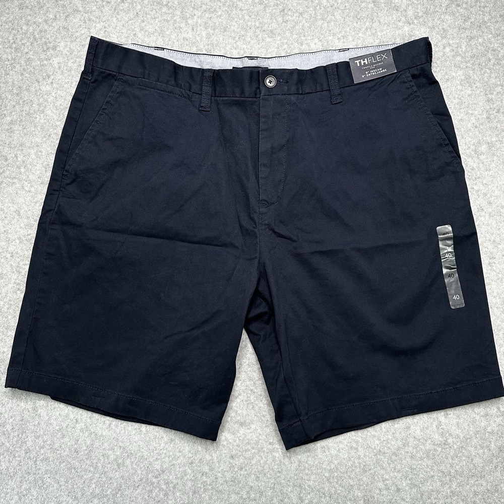 Tommy Hilfiger‎ Flex Mens Size 40 Classic Fit 9" Inseam Blue Chino Shorts New